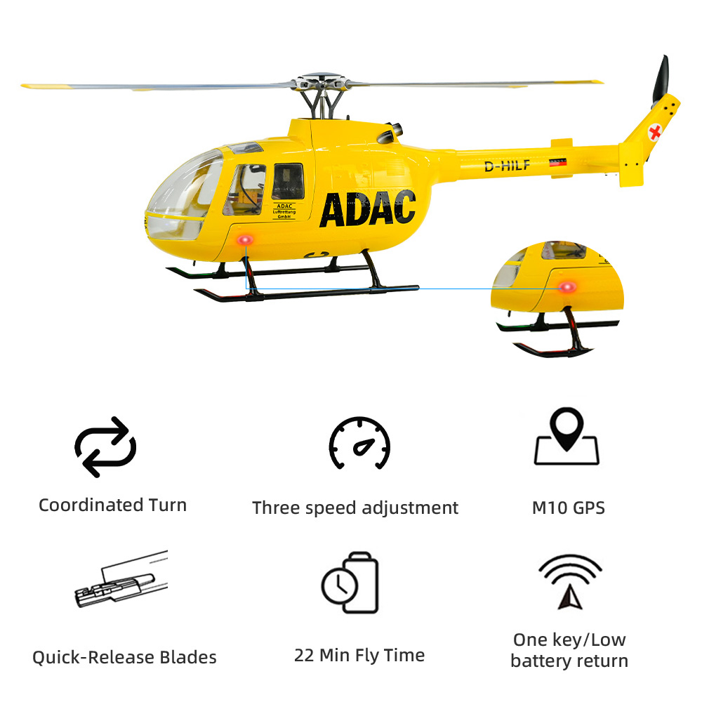 Outdoor Lighting Experts - FLY WING BO105 Schaalhelikopter met LED-licht