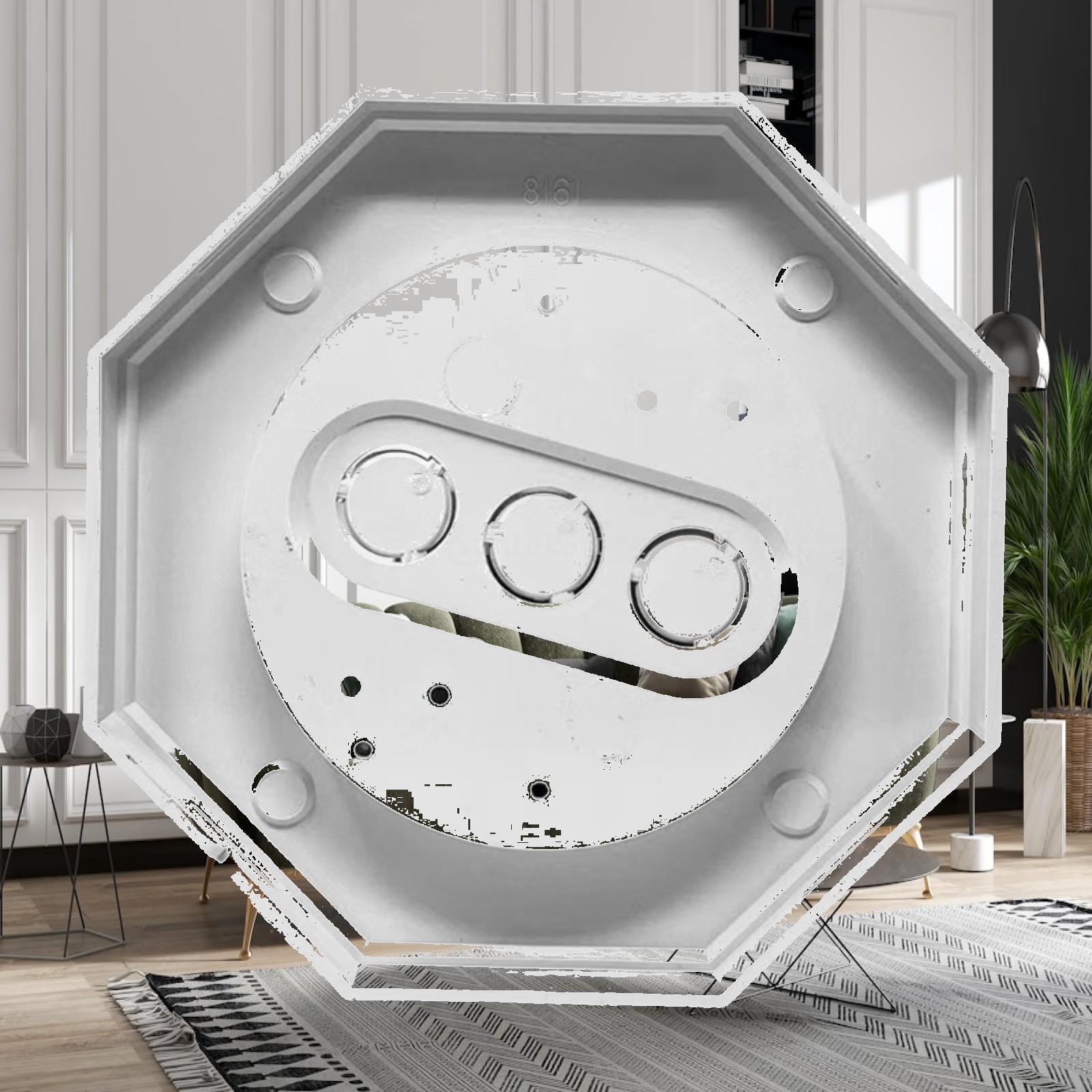Outdoor Lighting Install - Montageblok voor gevelbekleding, PP-materiaal, achthoekig, lichte