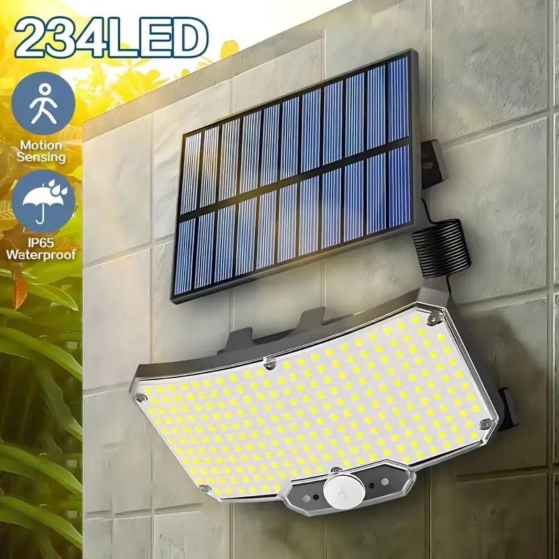 Outdoor Lighting Solar - 234LED zonne-buitenverlichting bewegingssensor superheldere externe wandschijnwerper