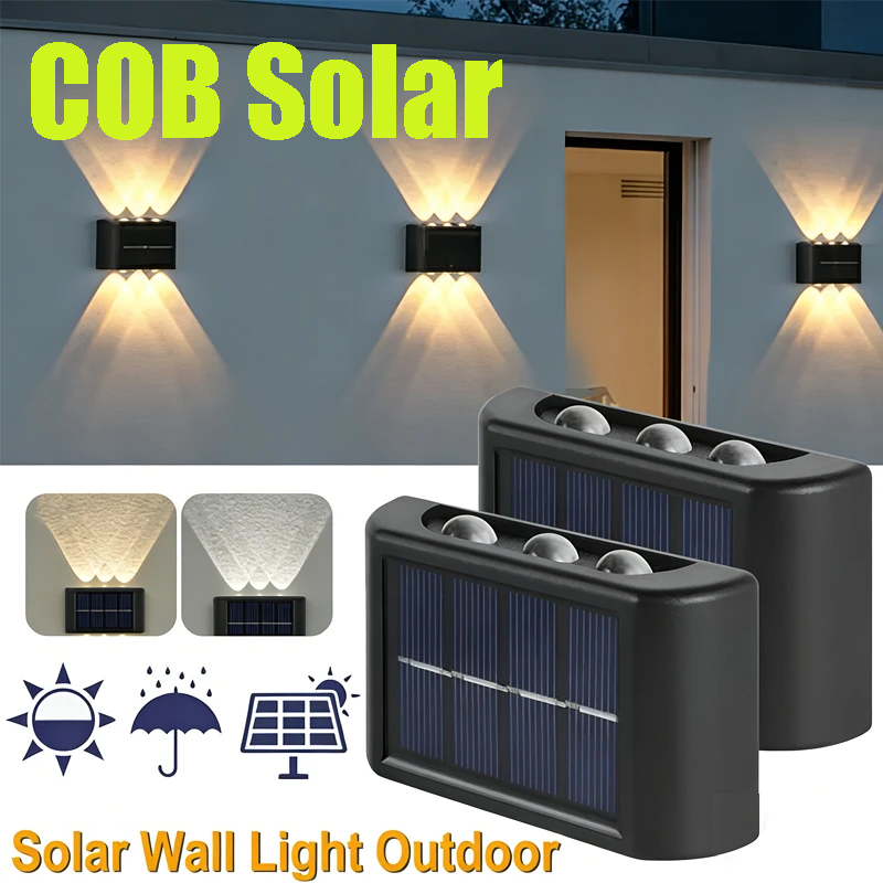 Outdoor Lighting Up And Down - COB Solar Wandlamp Buiten Waterdichte zonne-verlichting