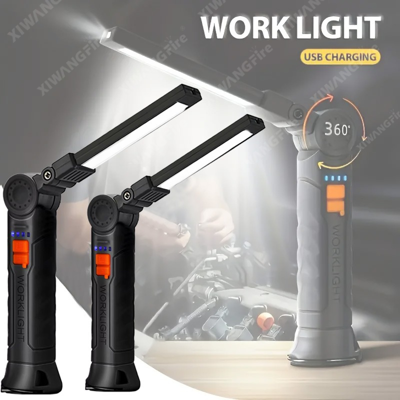 Outdoor Lighting Setup - Oplaadbare LED-zaklamp Werklamp met magneet en