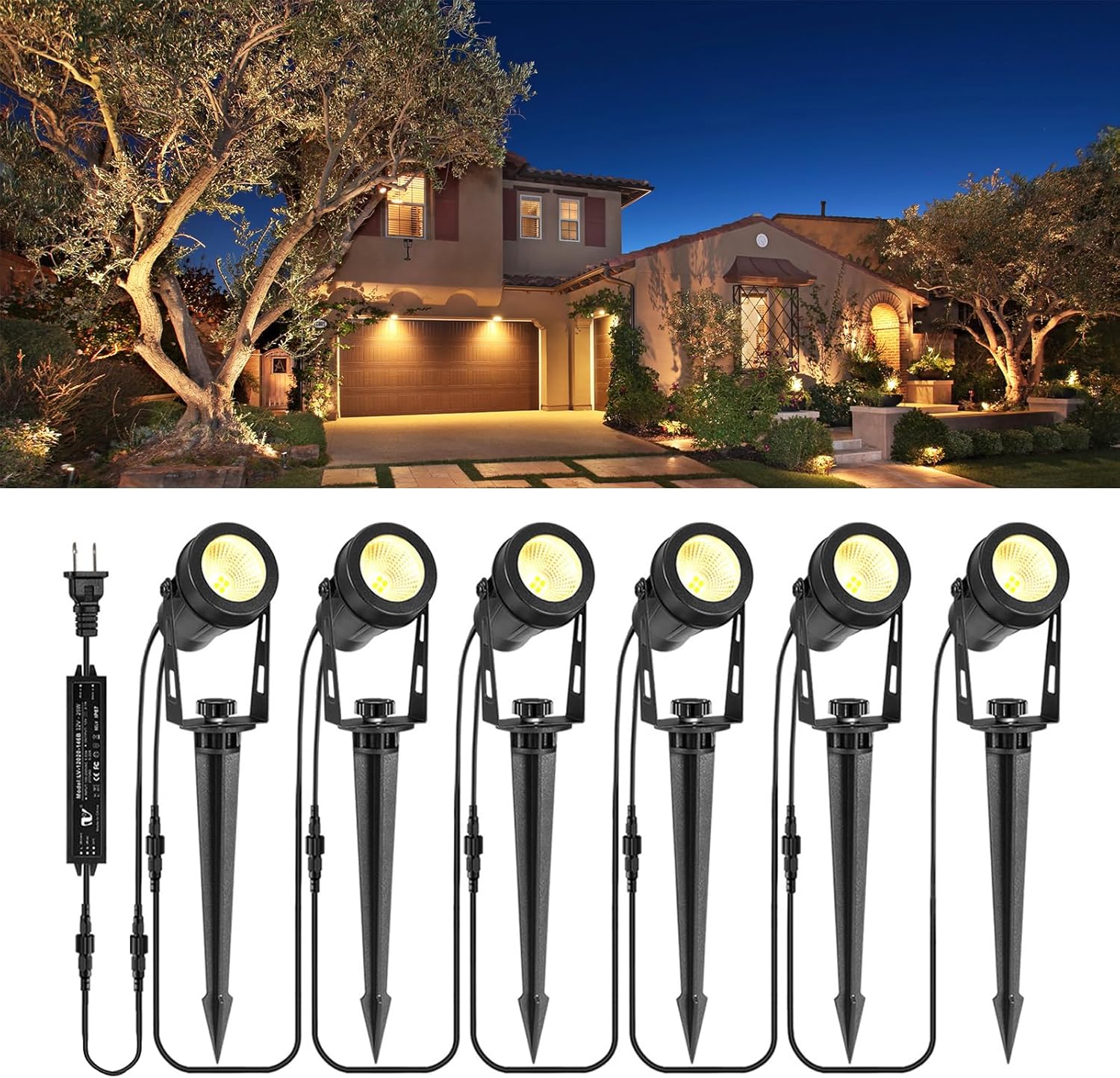 Outdoor Lighting Voltage - Laagspanning landschapsverlichting 6-pack, spotlight buiten met