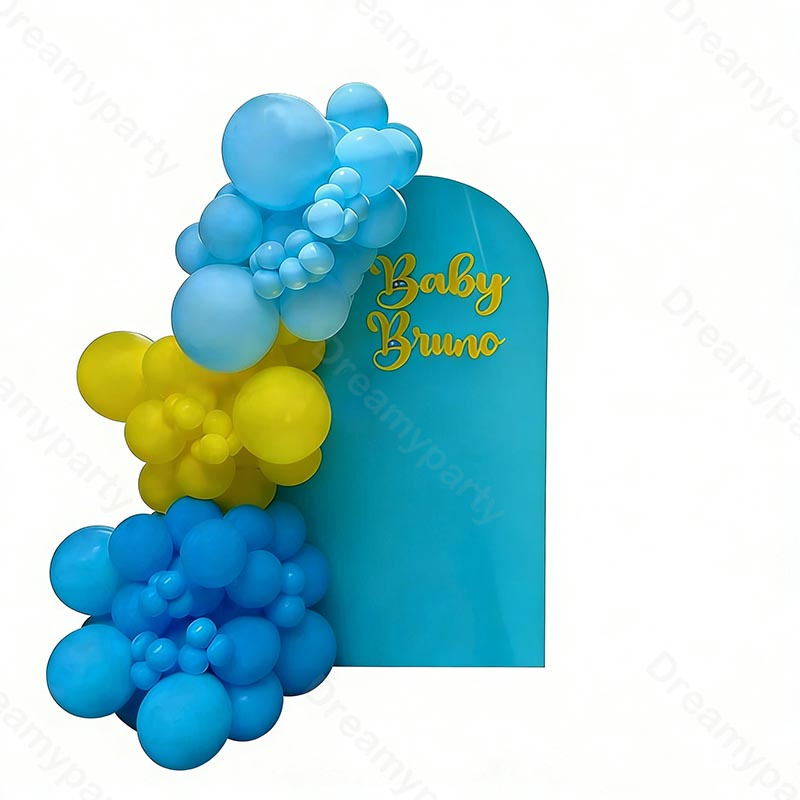Outdoor Lighting Year Round - 91-delige DIY Ballonbogenkit Matte Lichtblauwe Citroenballonnen