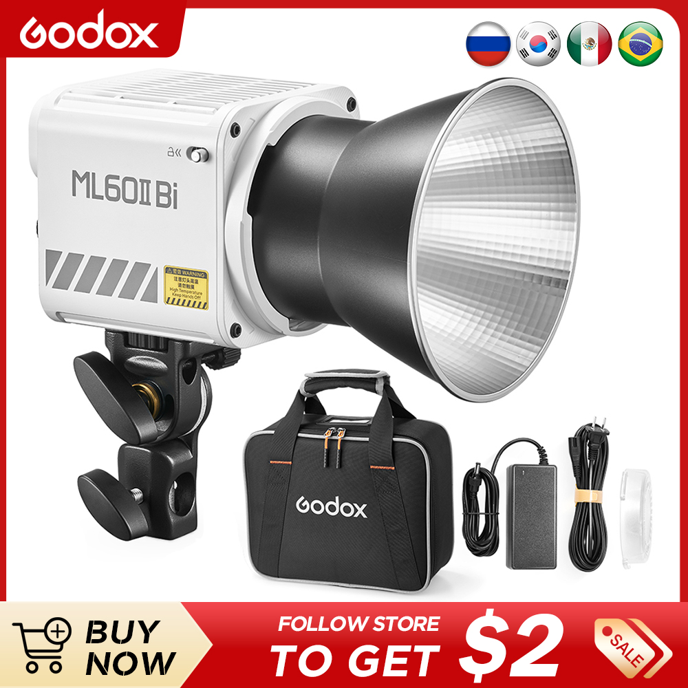 Outdoor Lighting Kit Photography - Godox ML60II BI-videolamp 2800K -6500K LED-fotografielicht