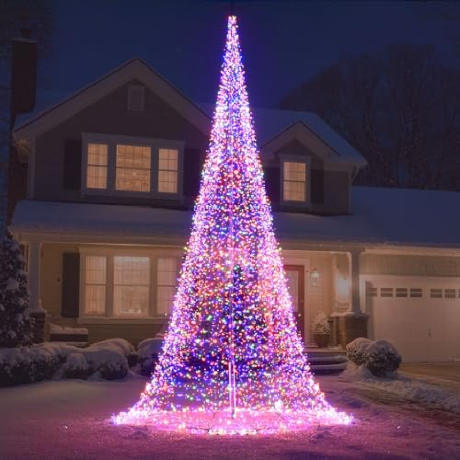 Outdoor Lighting Install - Buiten vlaggenmast LED kerstboom 33FT 8400