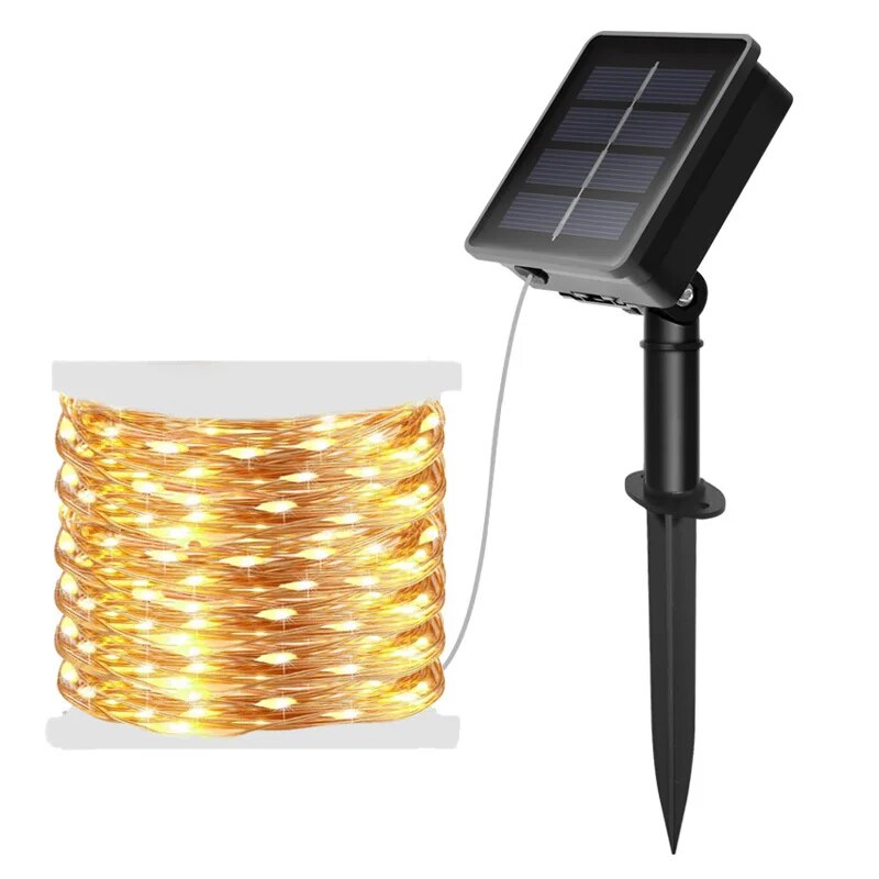 Halo Outdoor Lighting - 100 Led Solar Fee Waterdichte Koperdraad