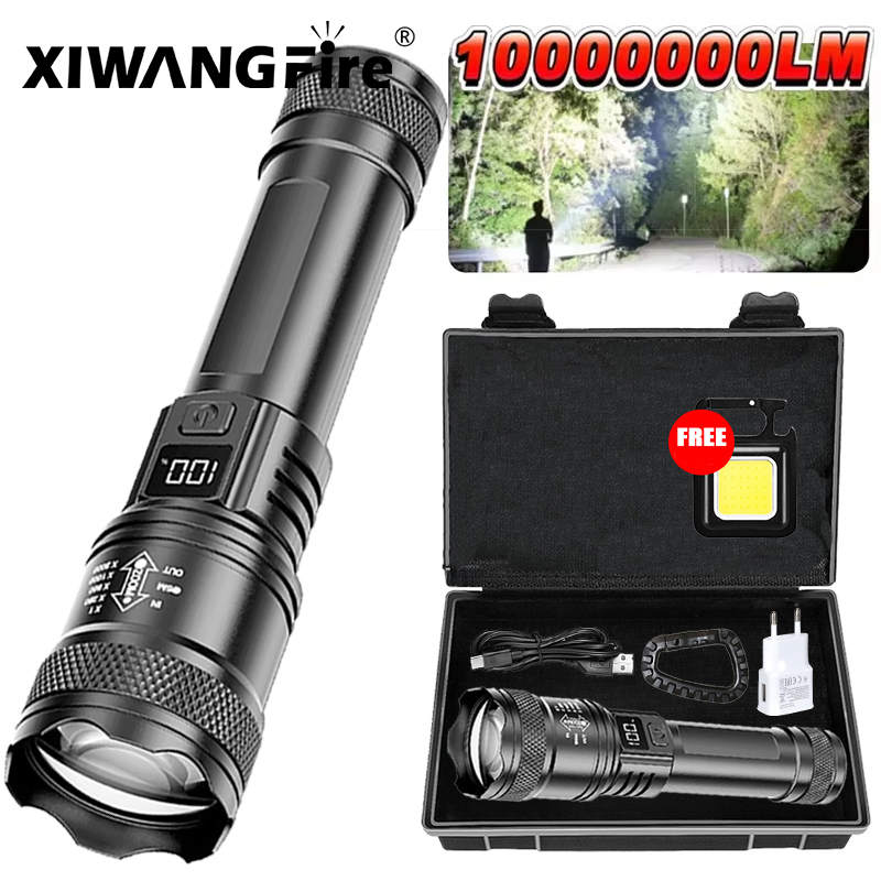Outdoor Lighting Setup - Ultraheldere LED-zaklamp 2000LM Type-C Oplaadbare lange