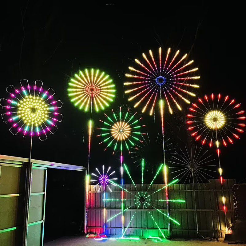 Outdoor Lighting Year Round - Dubbelzijdige windmolen-roterende LED-vuurwerkflitslamp Programmeerbare buitenlamp voor