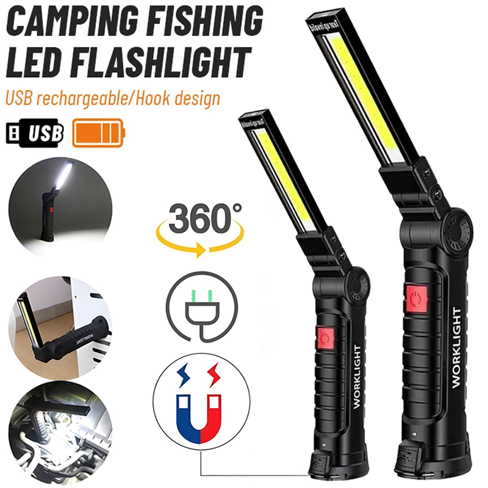 Outdoor Lighting Setup - LED COB-zaklamp USB oplaadbare zaklampinspectielamp met
