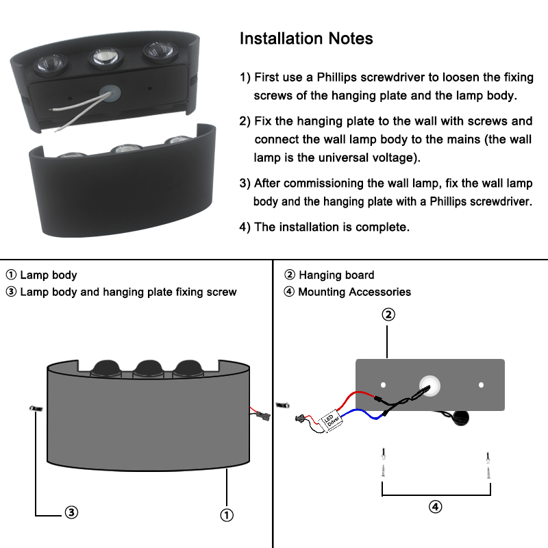 2W 4W 6W 8W 10W 12W LED wandla - Outdoor Lighting Up And Down recensie en prijs
