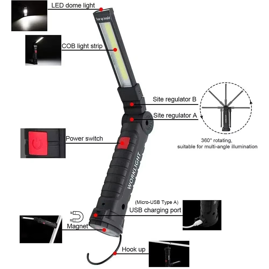 Draagbare LED-zaklamp met magn - Outdoor Lighting Setup recensie en prijs