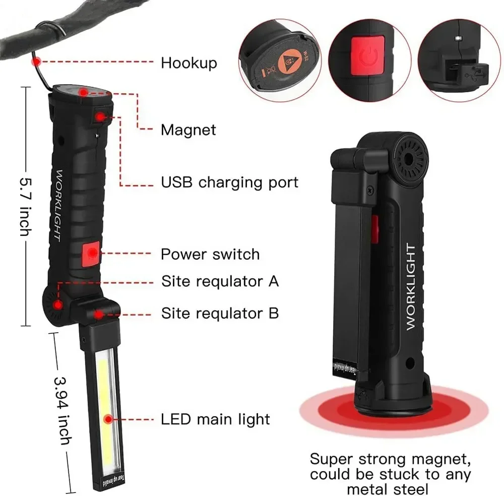 LED COB-zaklamp USB oplaadbare - Outdoor Lighting Setup recensie en prijs